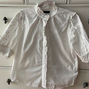 J. Crew Ruffled Short Sleeve Shirt